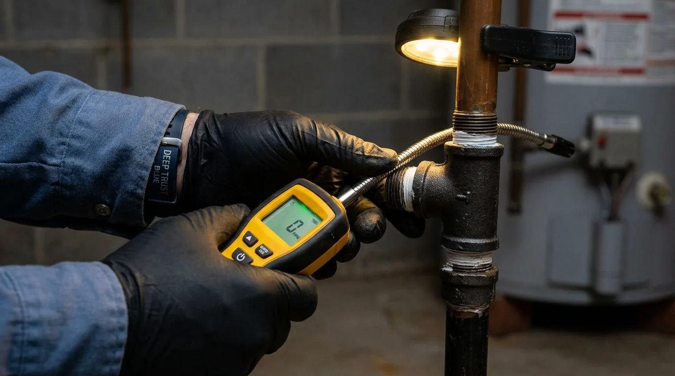 Gas leak detection with electronic sniffer by Johns Plumbing LLC in Blowing Rock